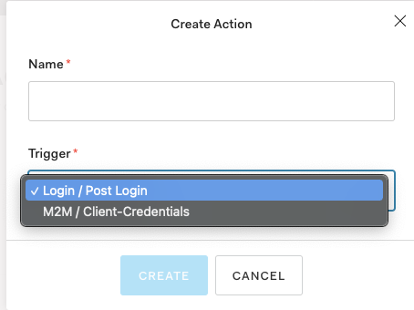 Auth0 Action triggers